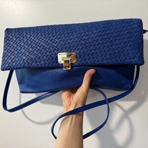 Elliott Lucca 3 Way Demi Bag sapphire blue woven leather crossbody purse